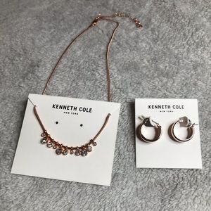 kenneth cole necklace & hoop earrings